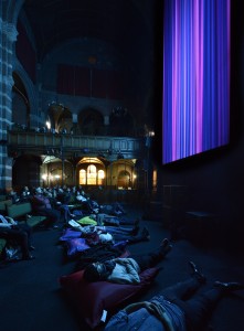 Lying on the floor during Vertical Cinema © Pieter Kers